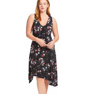 Rachel Rachel Roy Black Floral Asymetrical Dress